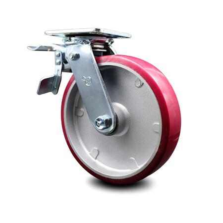 Service Caster 8 Inch Poly on Aluminum Swivel Caster with Ball Bearing and Total Lock Brake SCC SCC-TTL30S820-PAB